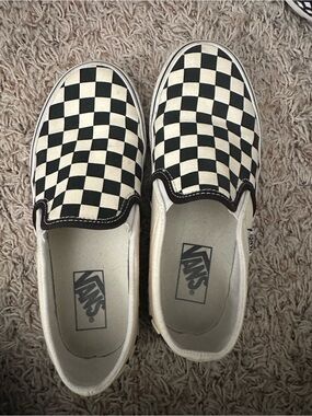 Vans Checkerboard Slip-On Sneakers - Black & White
